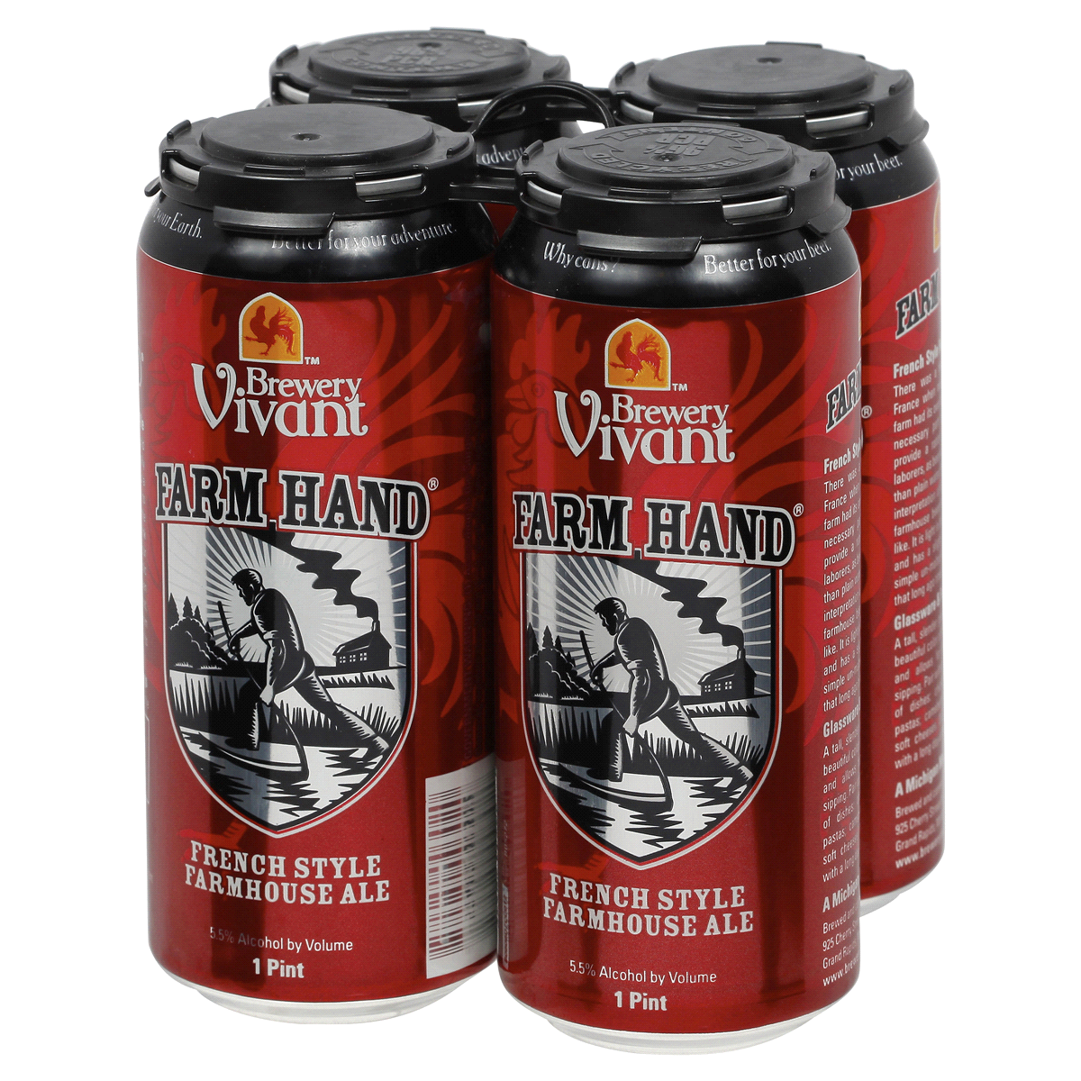 slide 4 of 5, Brewery Vivant Farm Hand Ale, 4 ct; 16 fl oz