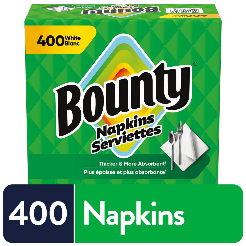 slide 5 of 6, Bounty Paper Napkins, White, 400 Count, 2 ct