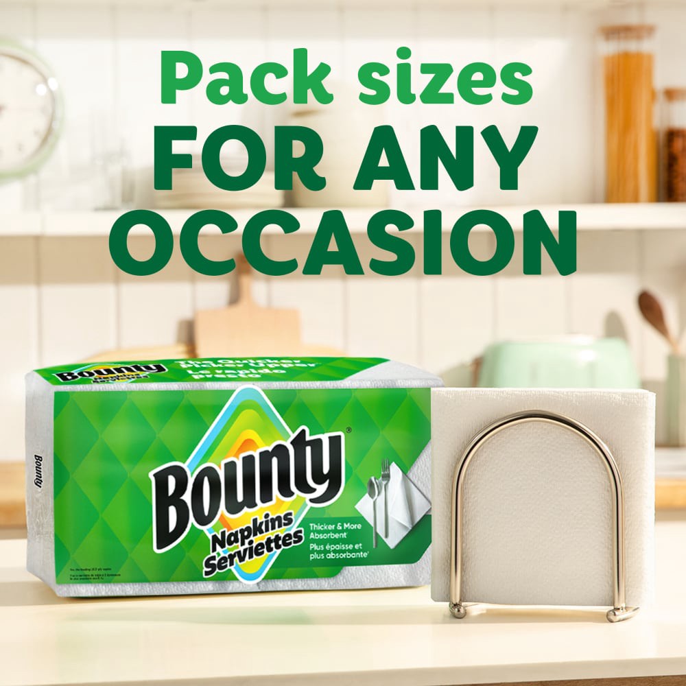 slide 4 of 6, Bounty Paper Napkins, White, 400 Count, 2 ct