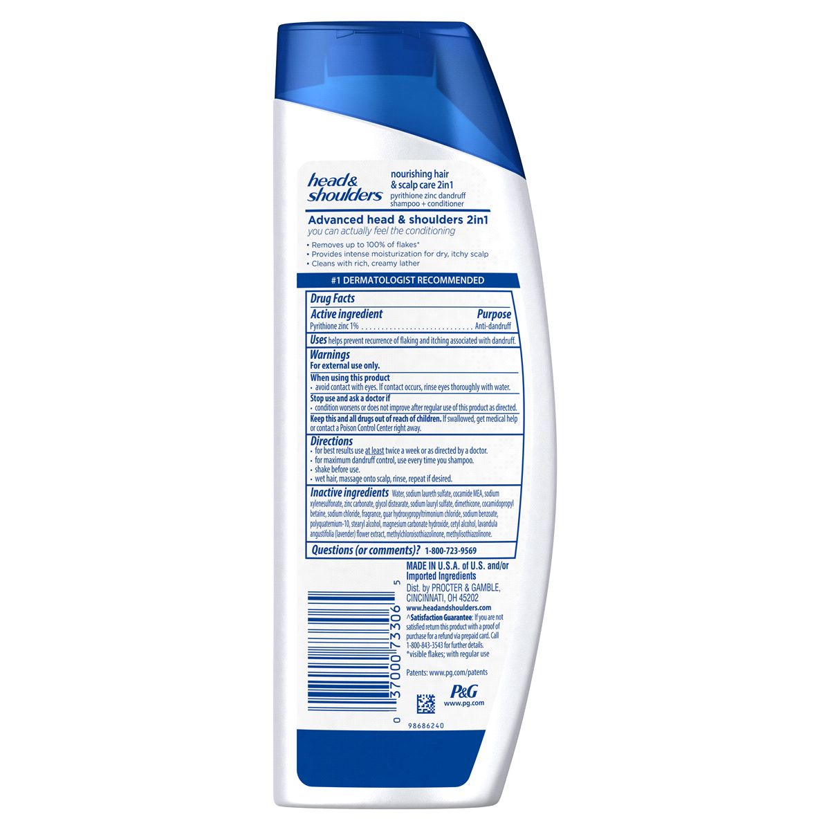 slide 3 of 3, Head & Shoulders Shampoo + Conditioner, Dandruff, 2 In 1, Nourishing Care, With Lavender, 12.8 oz