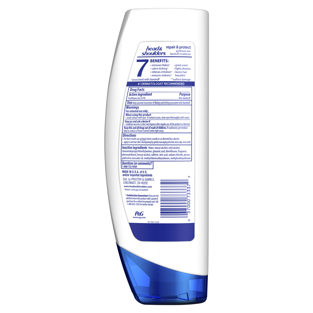 slide 5 of 7, Head & Shoulders Repair & Protect Hair & Scalp Conditioner with Caffeine, 12.8 fl oz