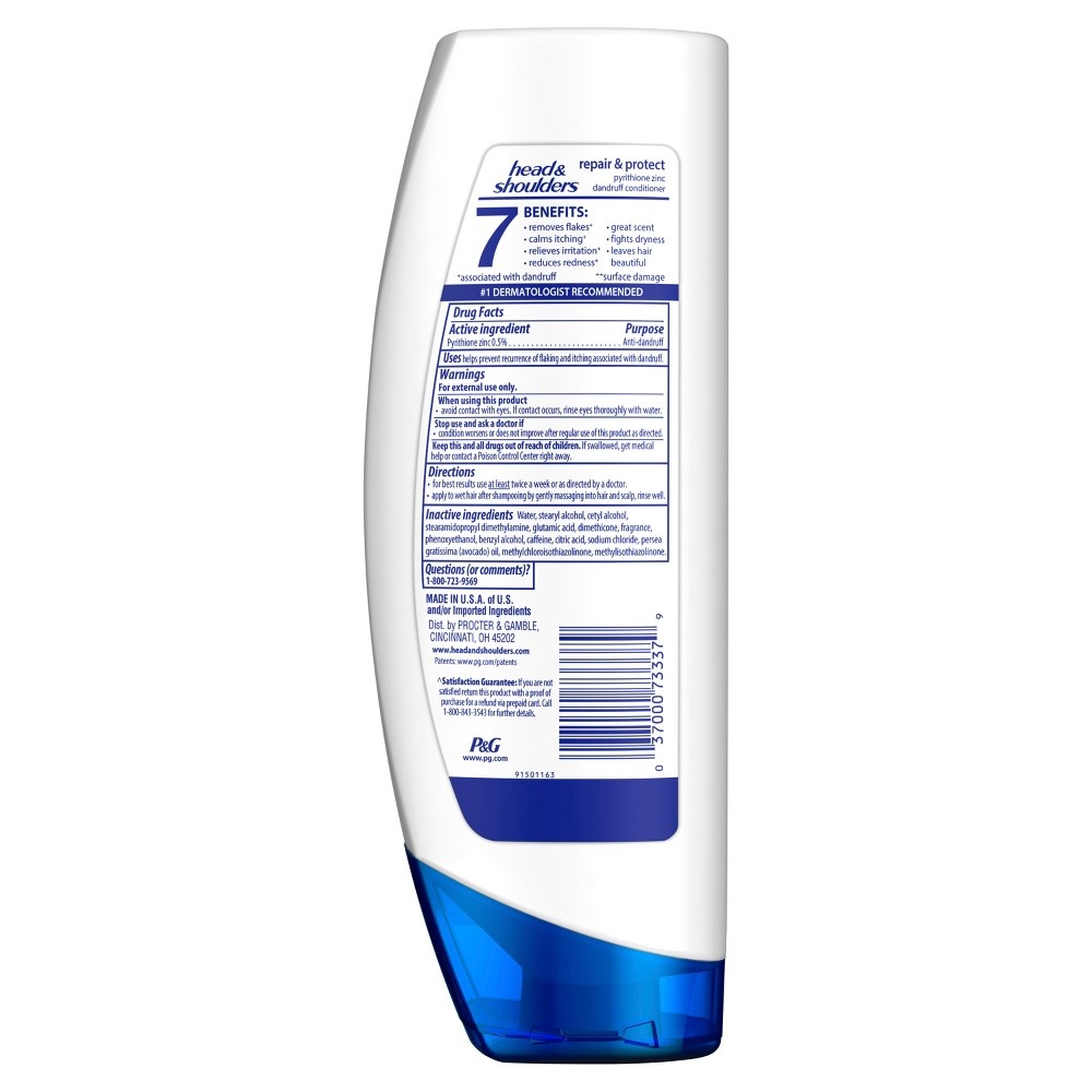 slide 4 of 7, Head & Shoulders Repair & Protect Hair & Scalp Conditioner with Caffeine, 12.8 fl oz