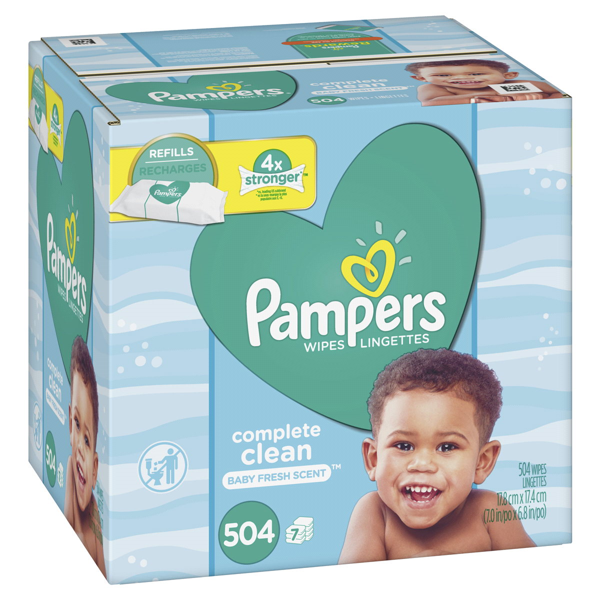 slide 2 of 3, Pampers Complete Clean Baby Fresh Scent Wipes Refills, 7 / 72 ct