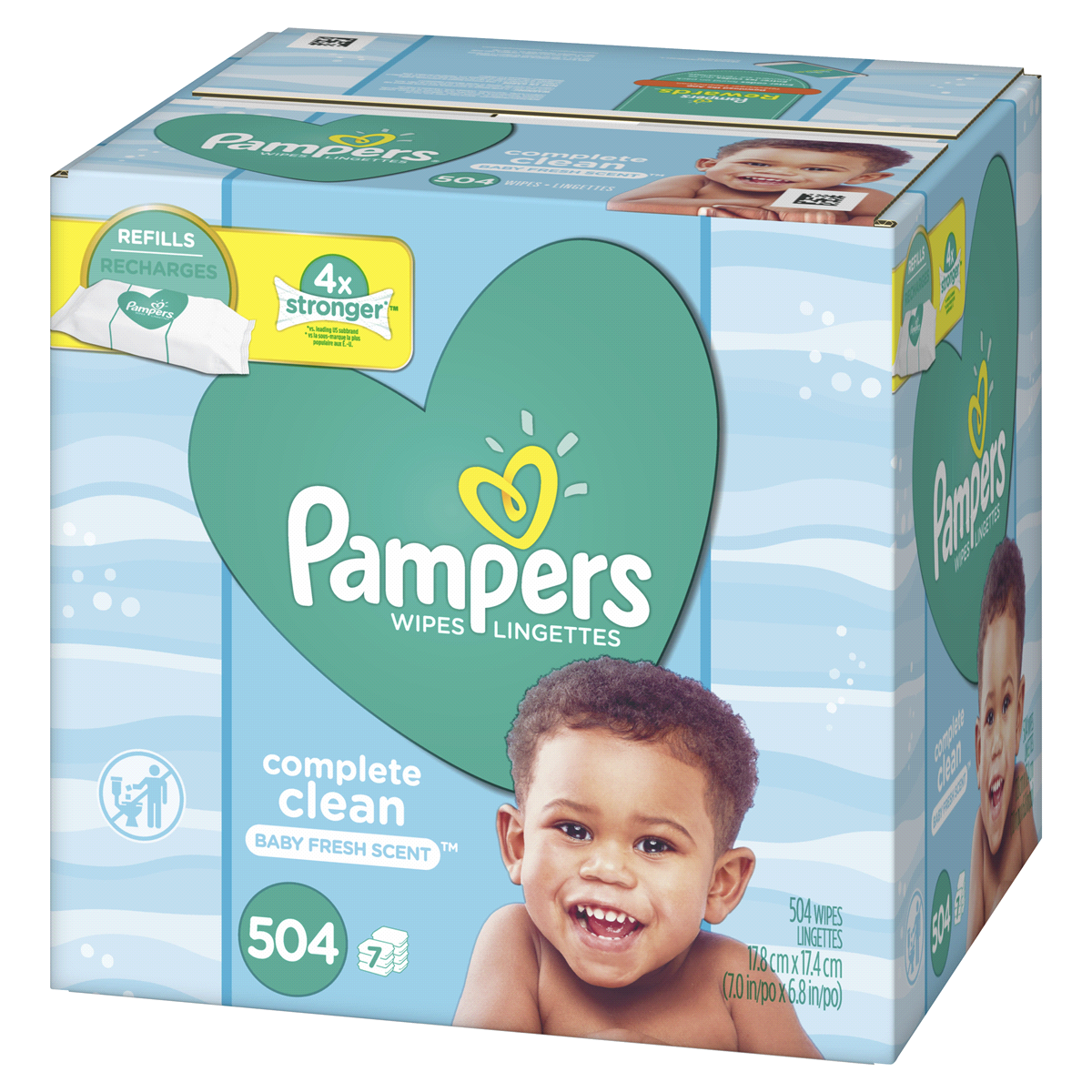 slide 3 of 3, Pampers Complete Clean Baby Fresh Scent Wipes Refills, 7 / 72 ct