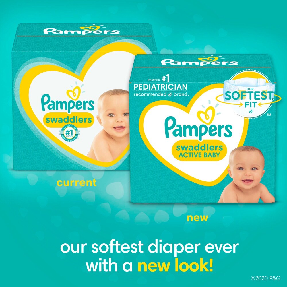 slide 6 of 6, Pampers Swaddlers Active Baby Diapers, Size 3, 136 Count, 136 ct