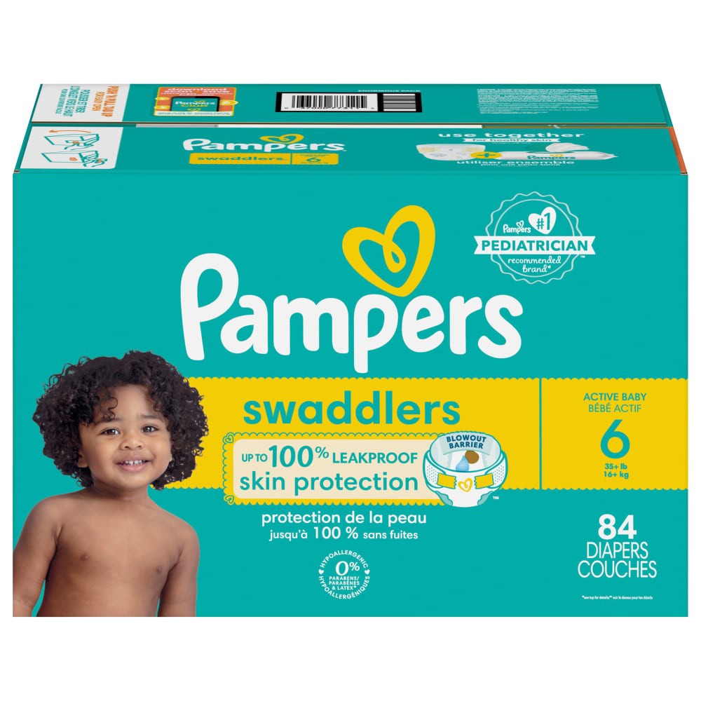 slide 5 of 6, Pampers Swaddlers Active Baby Diapers, Size 6, 84 Count, 84 ct