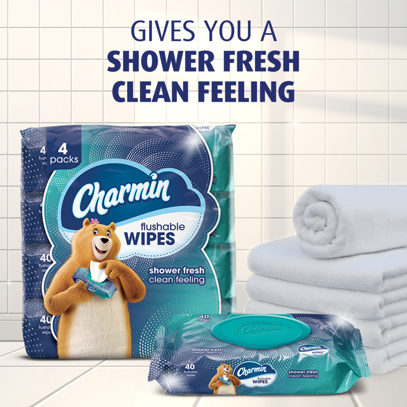 slide 2 of 5, Charmin Flushable Wipes, 2 ct; 40 ct