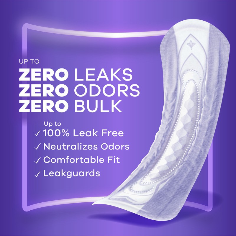 slide 2 of 3, Always Discreet Ultimate Extra Protect Incontinence Pads, Ultimate Absorbency, Up to 100% Leak Protection, 42 ct