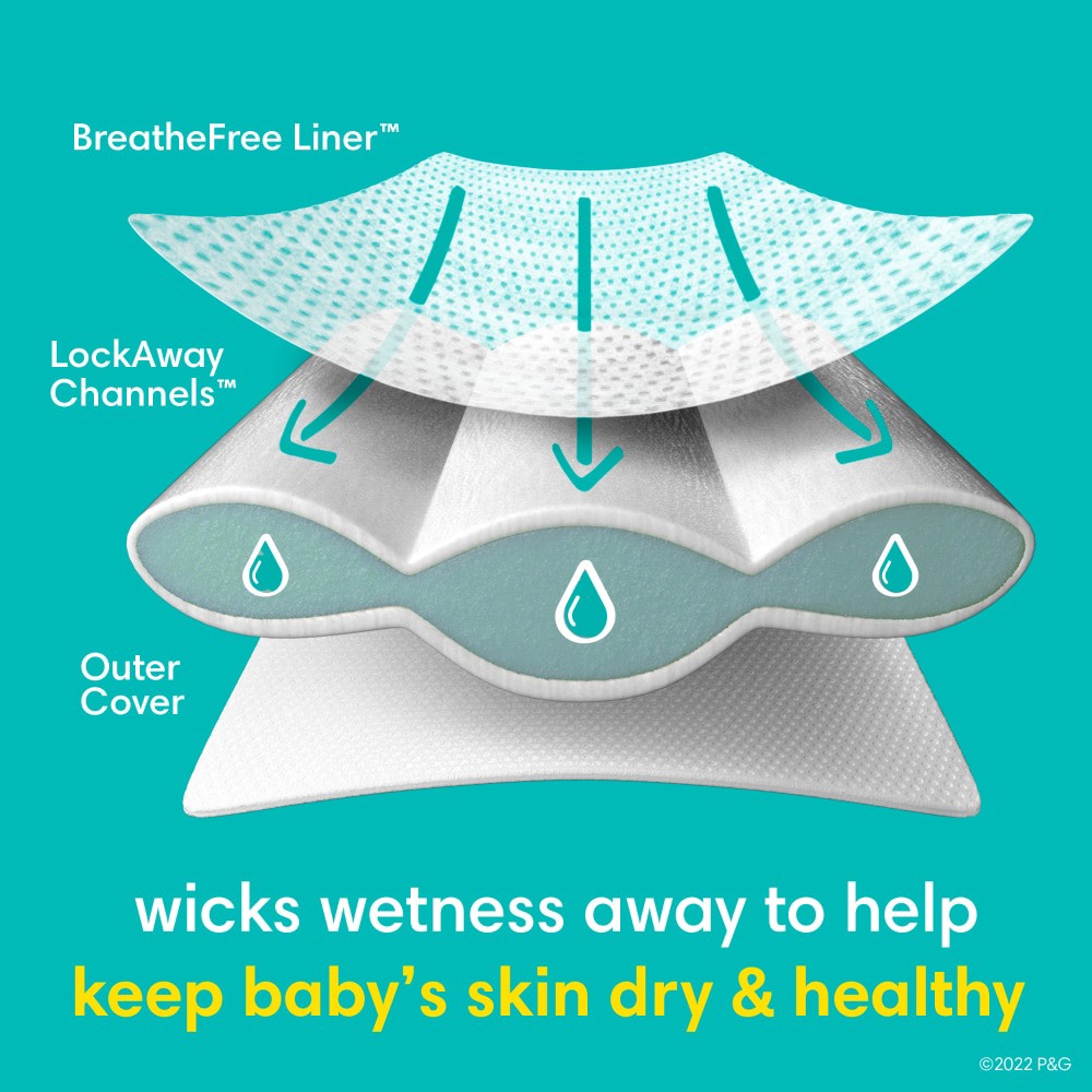 slide 4 of 5, Pampers Swaddlers Diapers, Size 0 (up to 10 lbs), 31 Count, Ultra Absorbent Disposable Infant Diaper, 31 ct