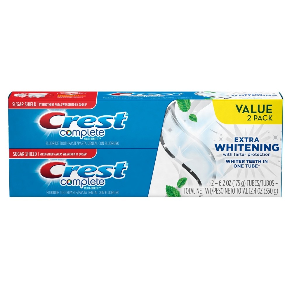 slide 2 of 8, Crest Complete Plus Extra Whitening Clean Mint Toothpaste Value Pack, 2 ct; 5.4 oz