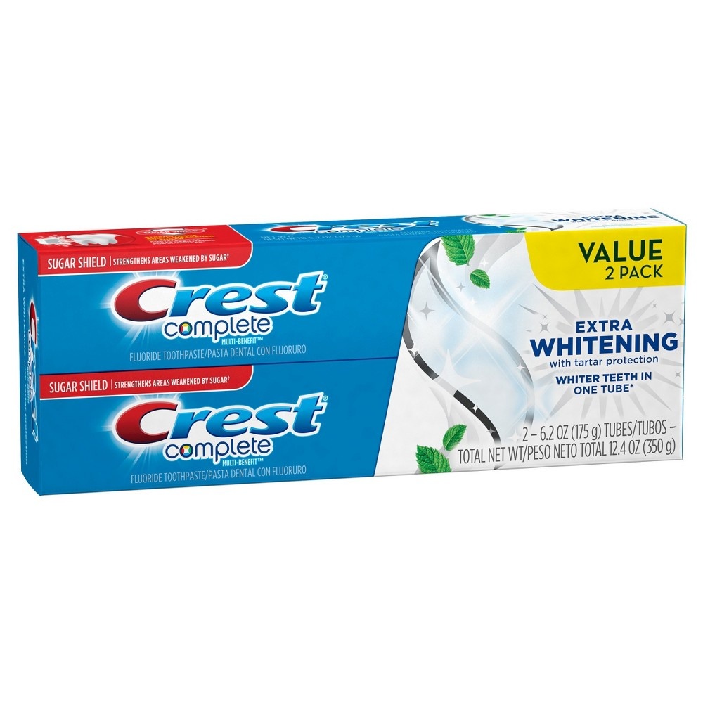 slide 6 of 8, Crest Complete Plus Extra Whitening Clean Mint Toothpaste Value Pack, 2 ct; 5.4 oz