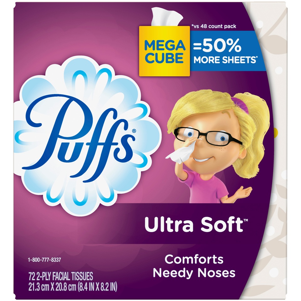 slide 4 of 4, Puffs Ultra Soft Facial Tissue - 72ct, 72 ct