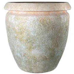 Terrasintra Clay Tall Lipped Jar - Cream, 14 in
