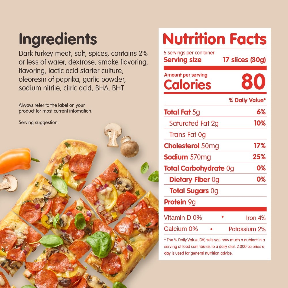 slide 4 of 4, HORMEL Pepperoni Hormel® Turkey Pepperoni, Resealable Package, 5 Oz., 5 oz