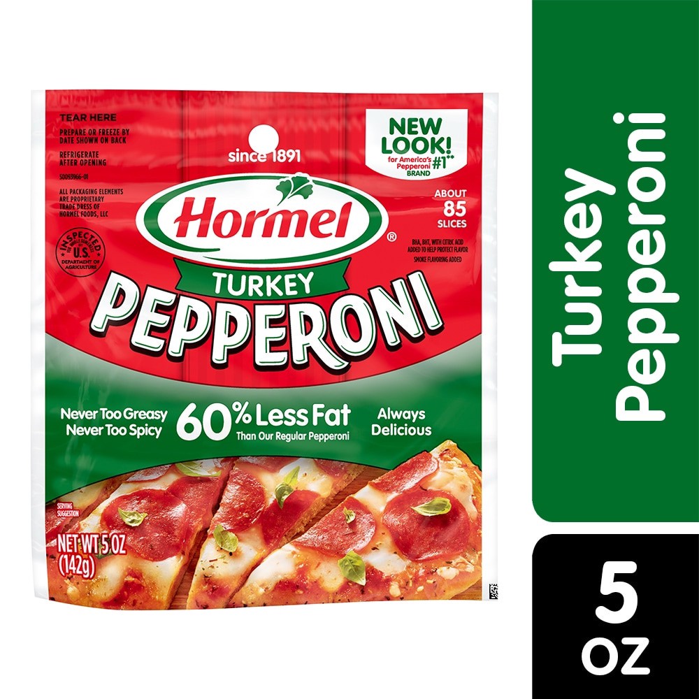 slide 2 of 4, HORMEL Pepperoni Hormel® Turkey Pepperoni, Resealable Package, 5 Oz., 5 oz