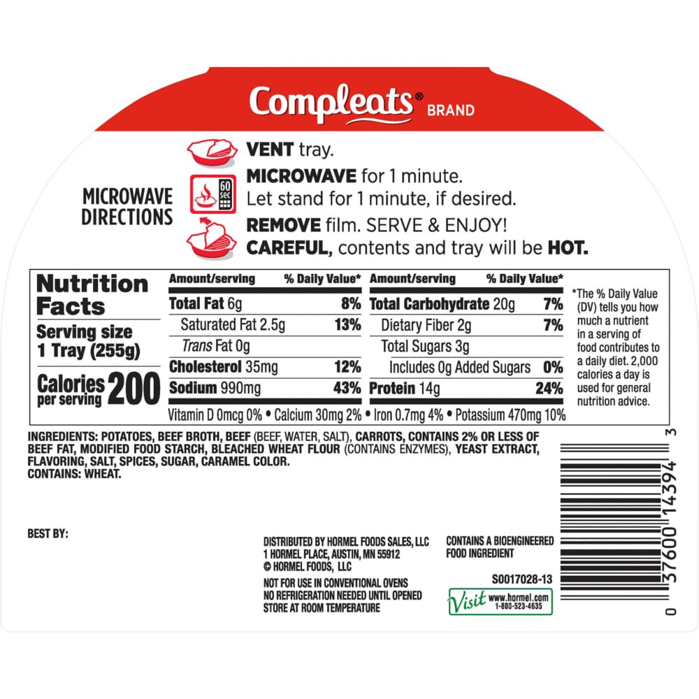 slide 2 of 6, Hormel COMPLEATS Beef Pot Roast, 9 oz