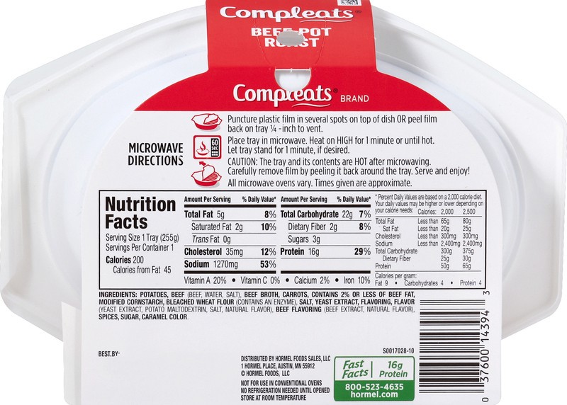 slide 2 of 4, Hormel COMPLEATS Beef Pot Roast, 9 oz