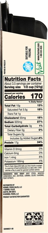 slide 2 of 5, HORMEL SQUARE TABLE Slow Simmered Beef Tips and Gravy, 15 oz