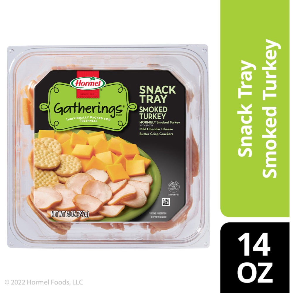 slide 5 of 5, HORMEL GATHERINGS Snack Tray Turkey and Cheese, 14 oz