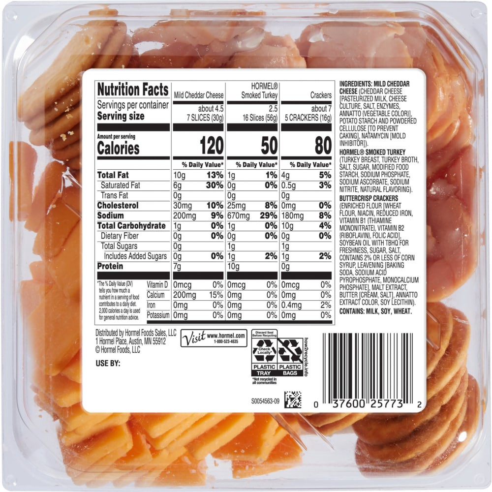 slide 2 of 5, HORMEL GATHERINGS Snack Tray Turkey and Cheese, 14 oz