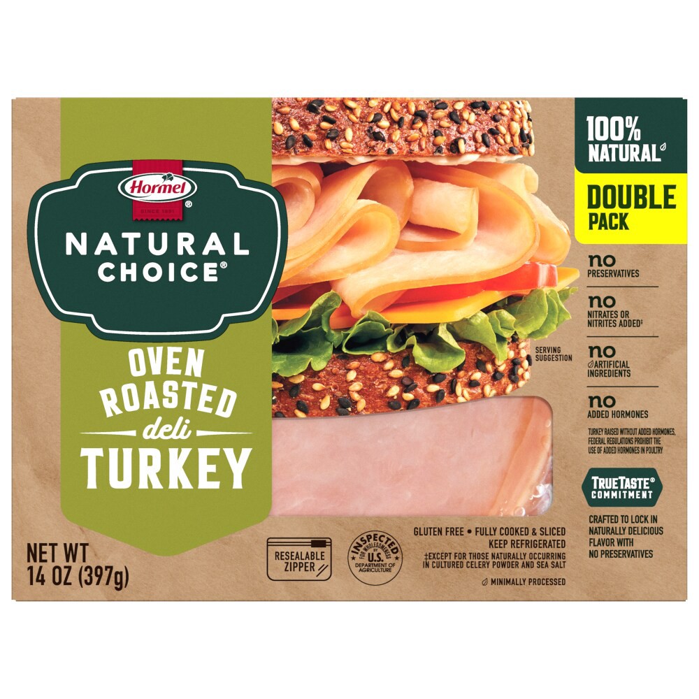 slide 2 of 4, Hormel Natural Choice Oven Roasted Deli Turkey Double Pack 2 - 7 oz Packs, 2 ct