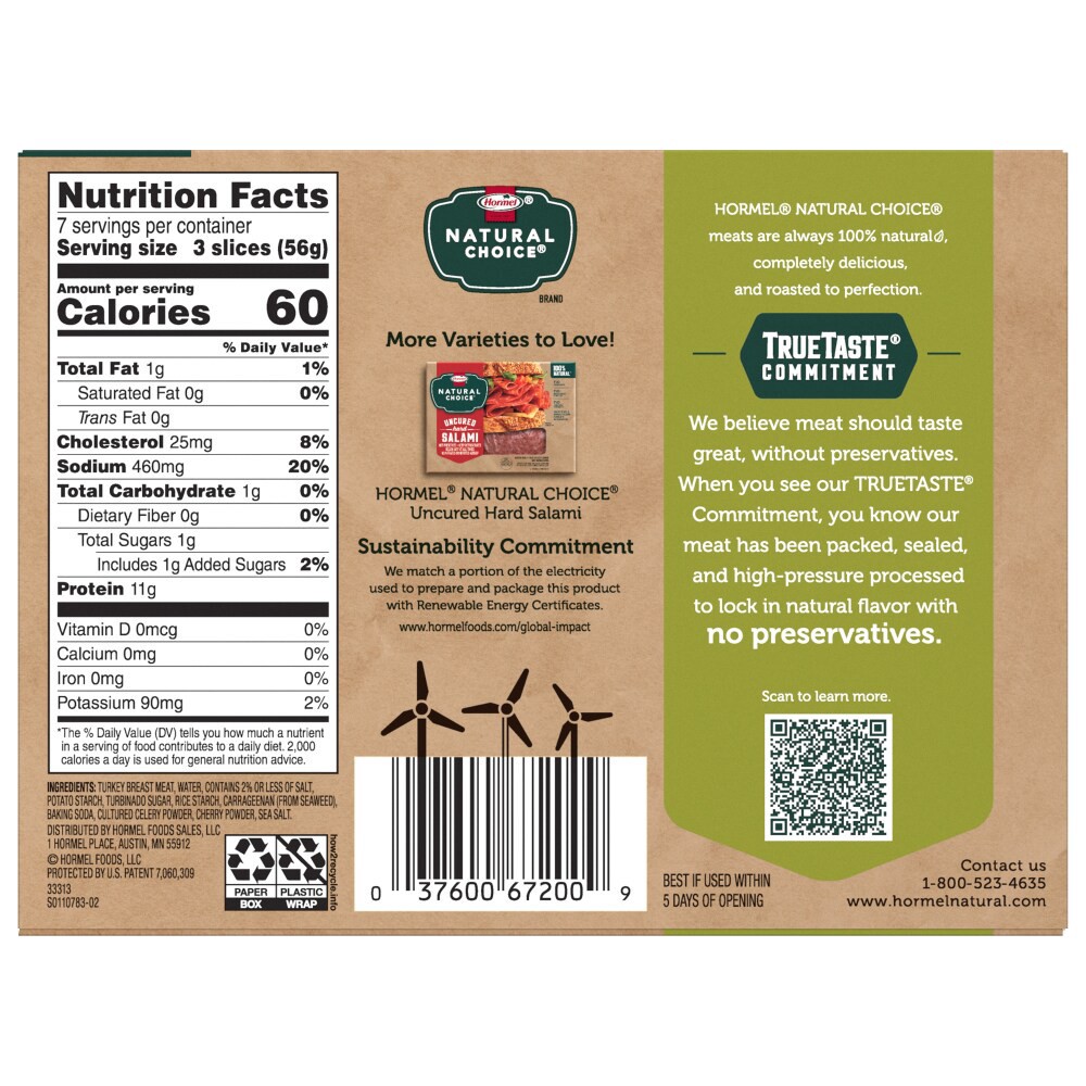 slide 4 of 4, Hormel Natural Choice Oven Roasted Deli Turkey Double Pack 2 - 7 oz Packs, 2 ct