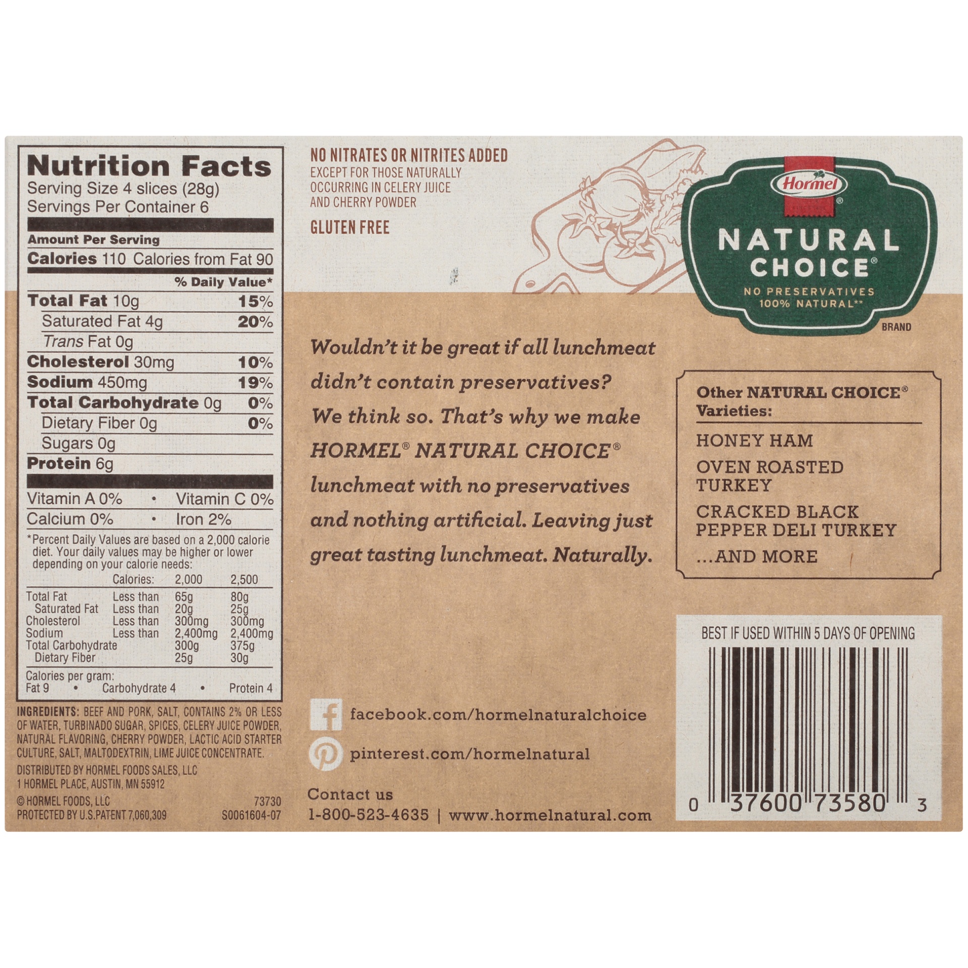 slide 3 of 8, Hormel Natural Choice Uncured Hard Salami 6 oz. Box, 6 oz