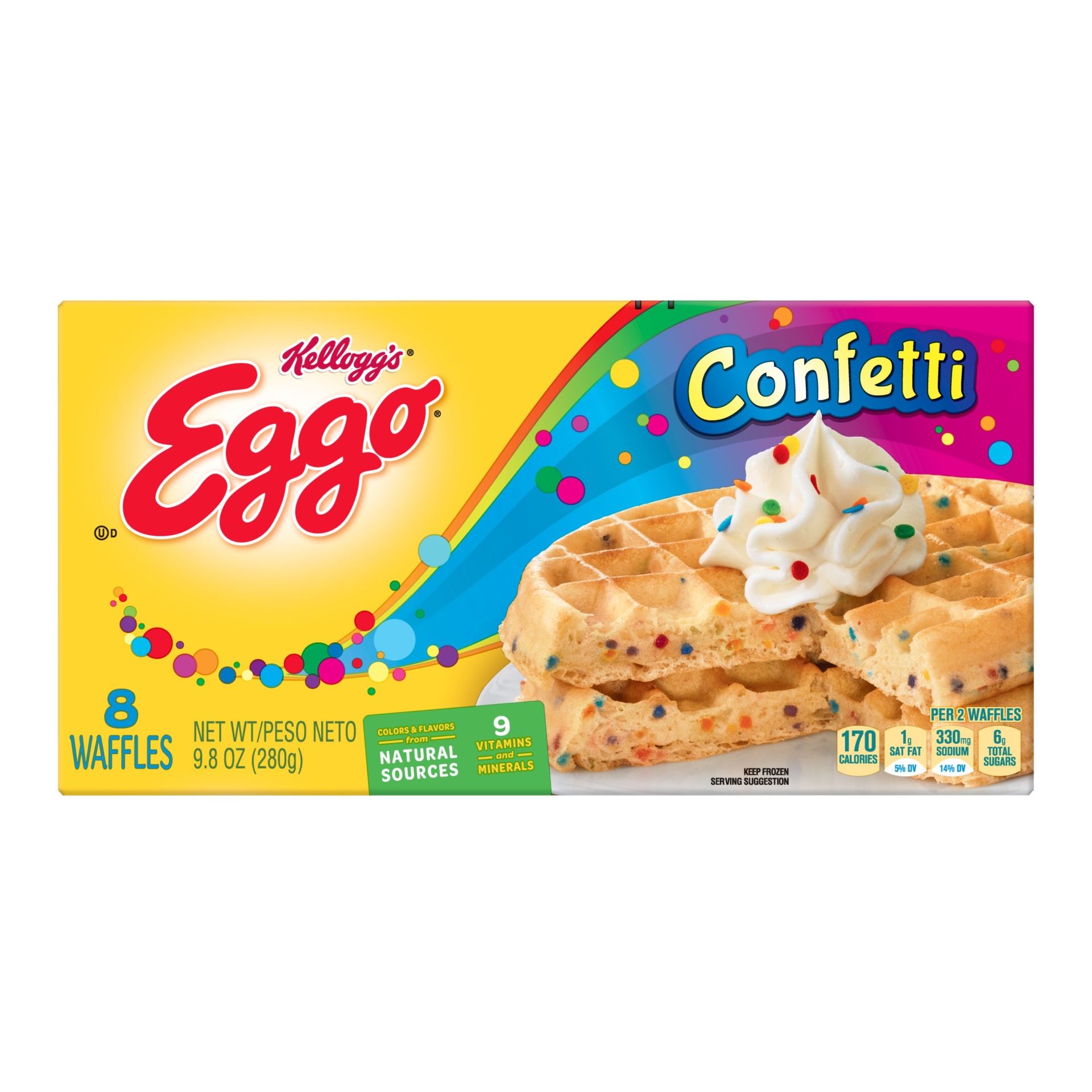 slide 2 of 7, Kellogg's Eggo Seasons Limited Edition Confetti Waffles, 8 ct; 9.8 oz
