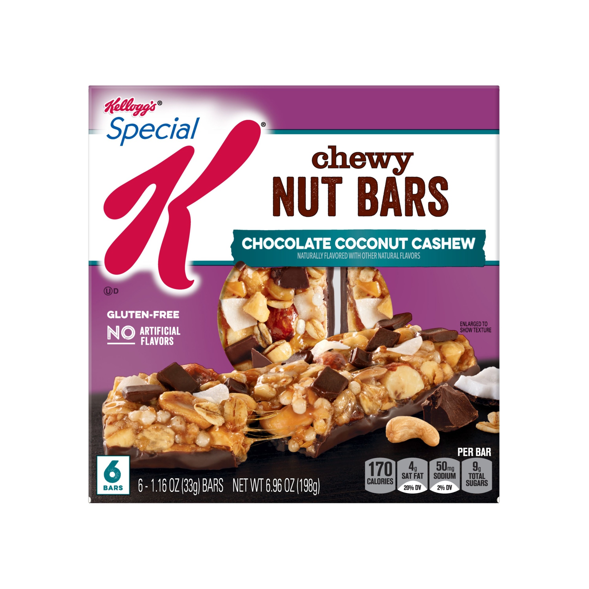 slide 5 of 7, Special K Nourish Chocolate Coconut Cashew Chewy Nut Bars, 6 ct