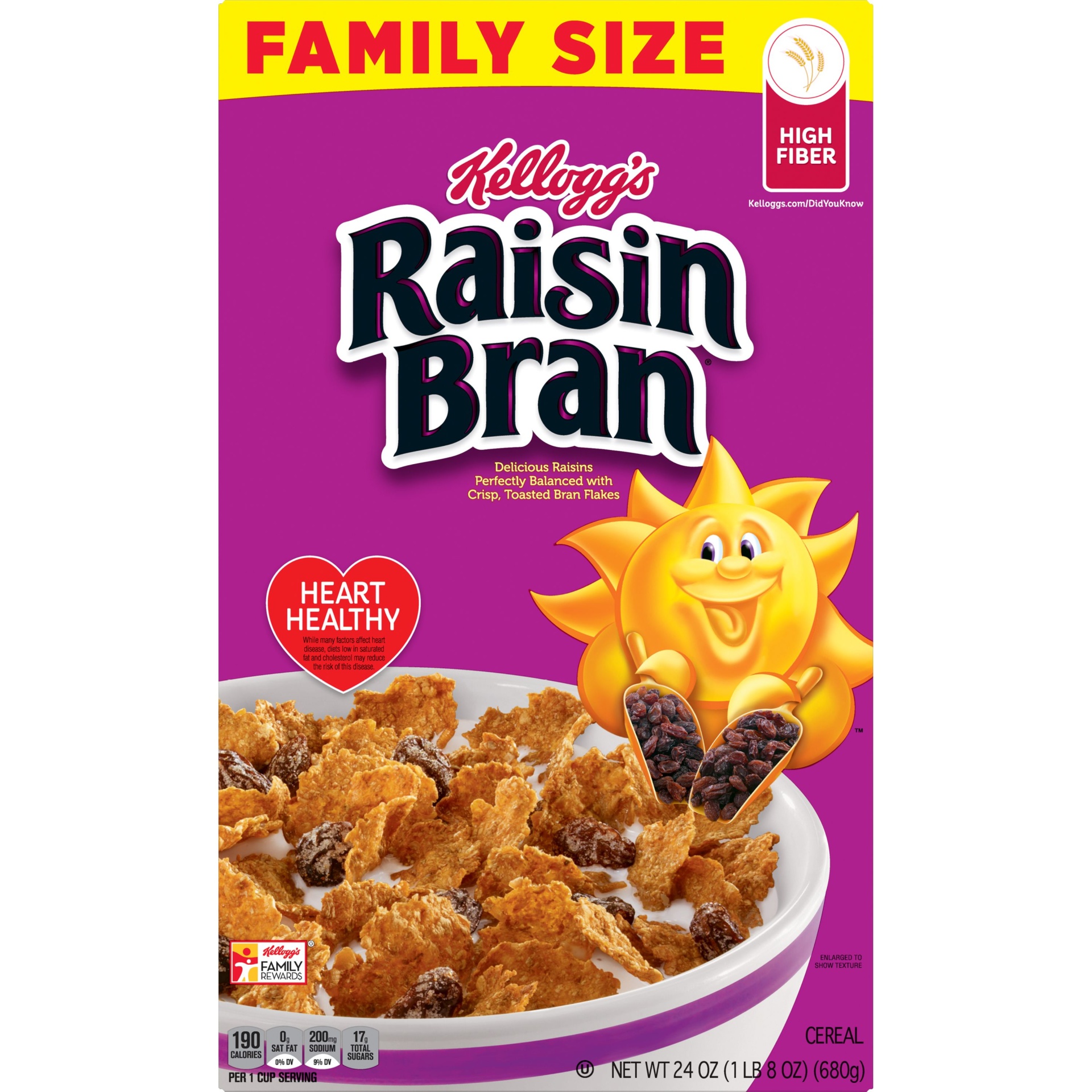 slide 2 of 7, Kellogg's Raisin Bran Breakfast Cereal, Original, 24 oz, 24 oz