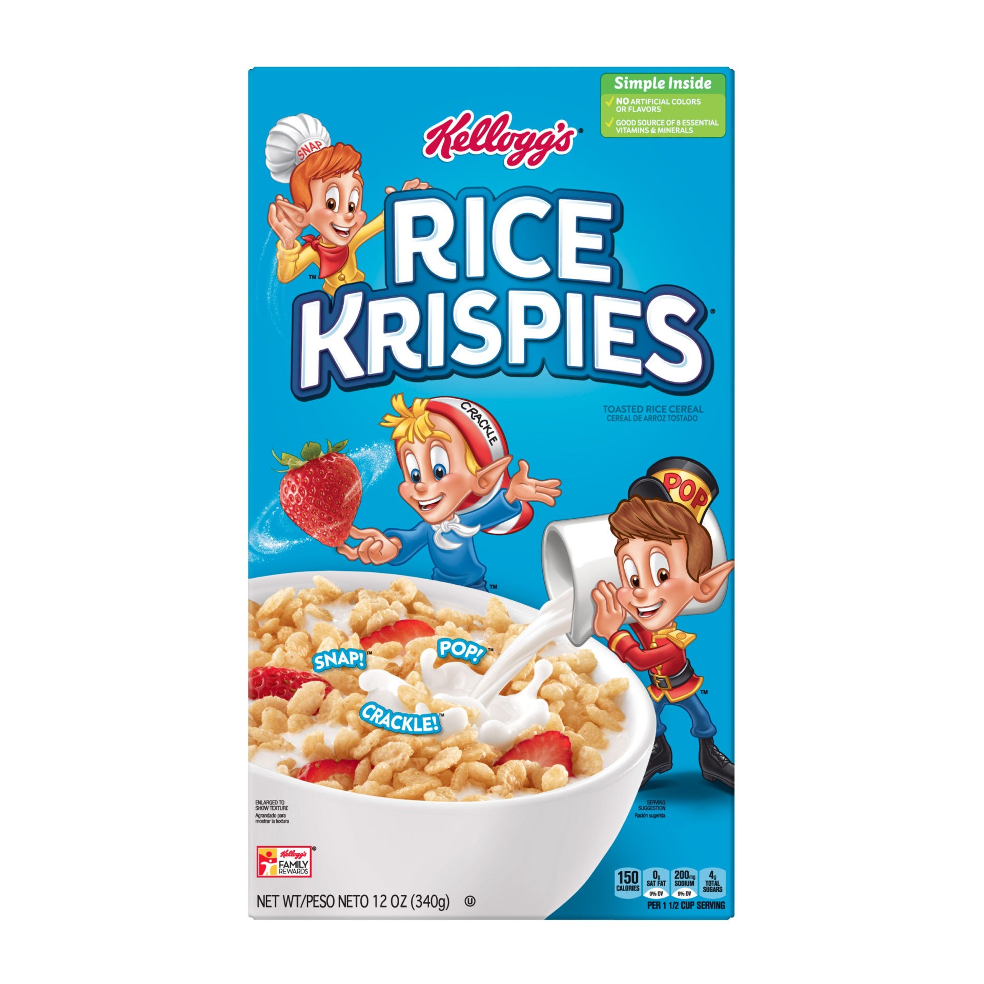 slide 2 of 7, Kellogg's Rice Krispies Original Cold Breakfast Cereal, 12 oz