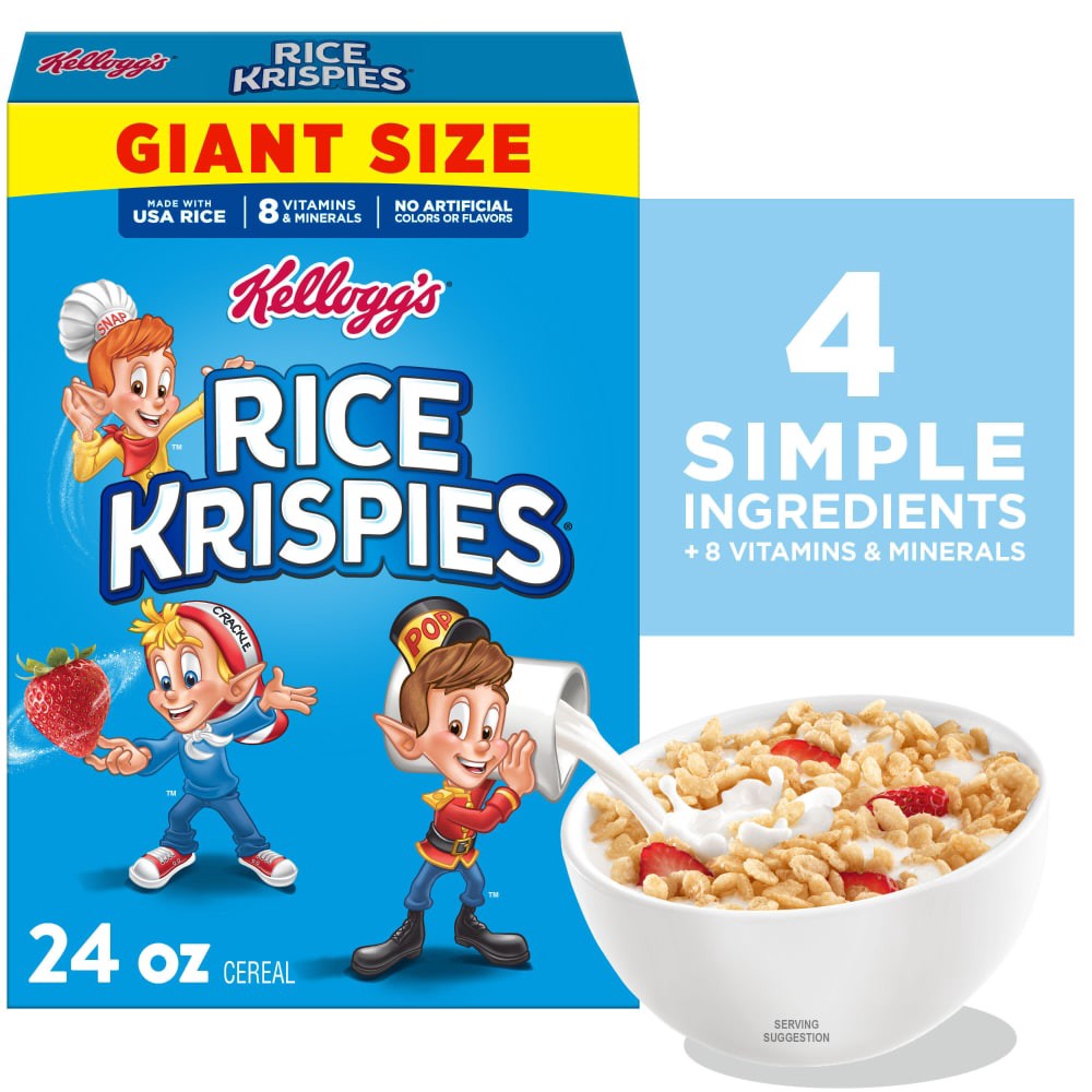 slide 2 of 6, Rice Krispies Kellogg's Rice Krispies Cold Breakfast Cereal Original, 24 oz, 24 oz