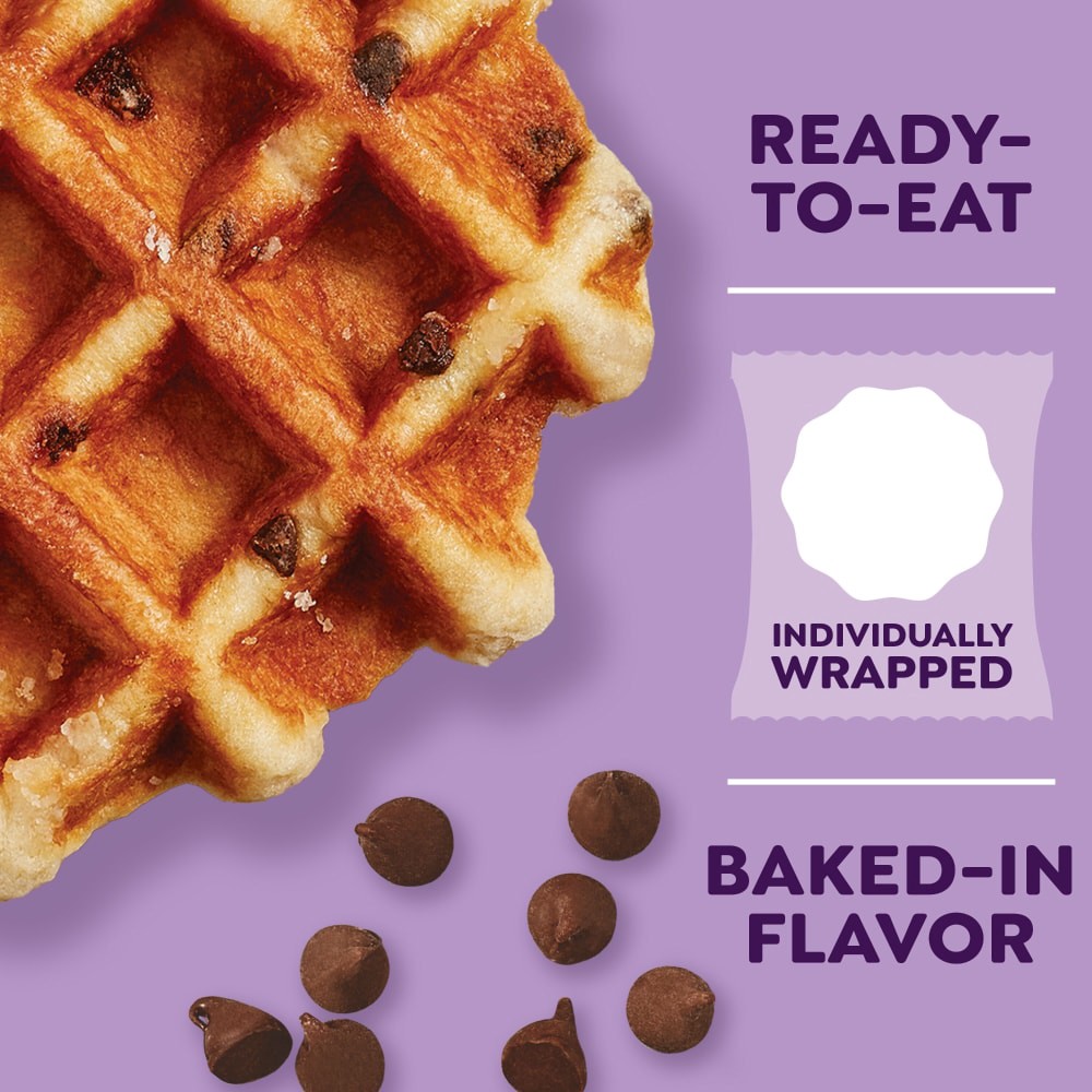 slide 2 of 6, Eggo Kellogg's Eggo Chocolate Chip Frozen Belgian-Style Street Waffles, 7.76 oz