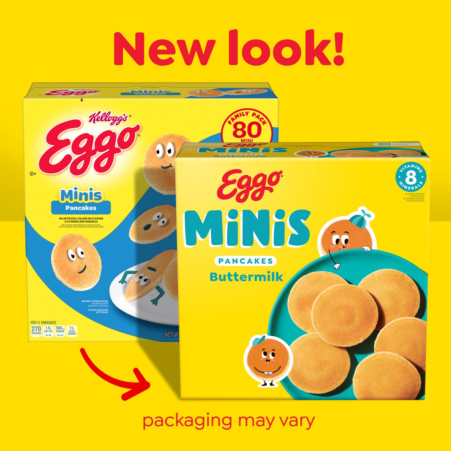 slide 3 of 5, Eggo Pancakes, Original, Minis, Family Pack, 80 ct