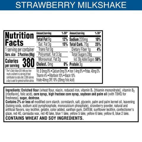 slide 2 of 4, Kellogg's Pop-Tarts Frosted Strawberry Milkshake, 3.3 oz
