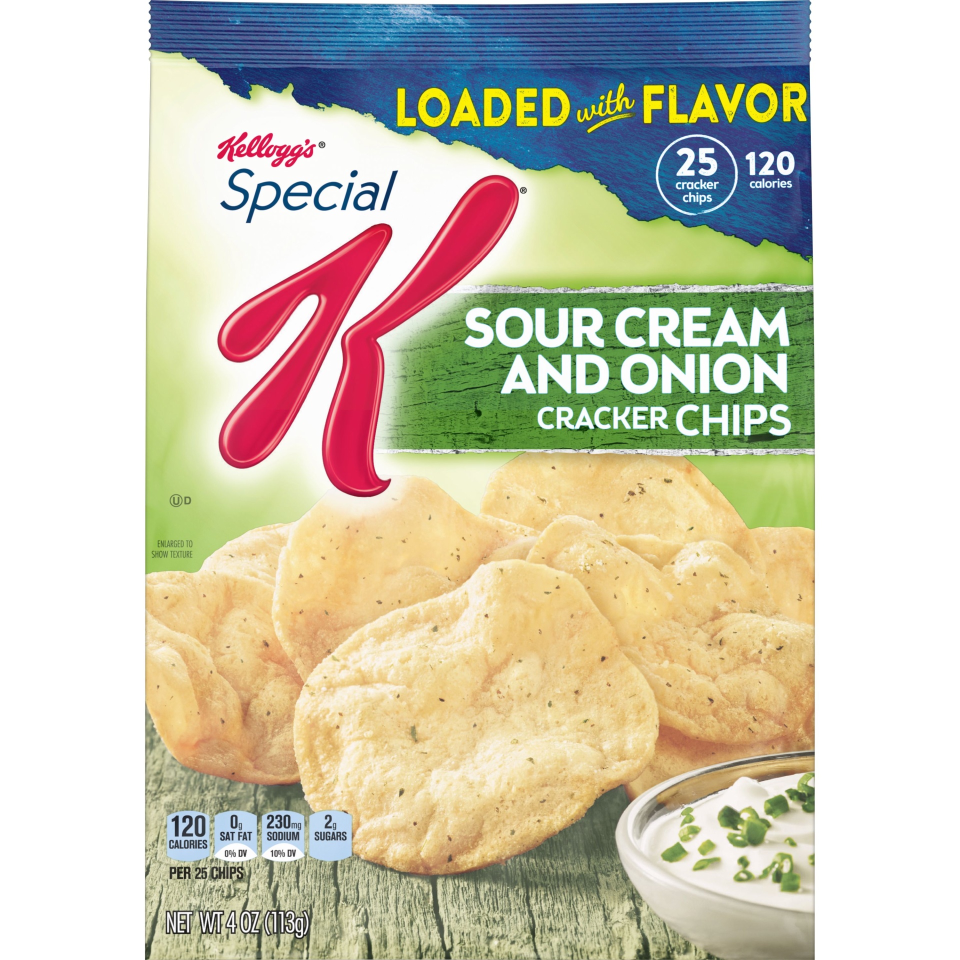 slide 2 of 7, Kellogg's Special K Sour Cream & Onion Cracker Chips, 4 oz