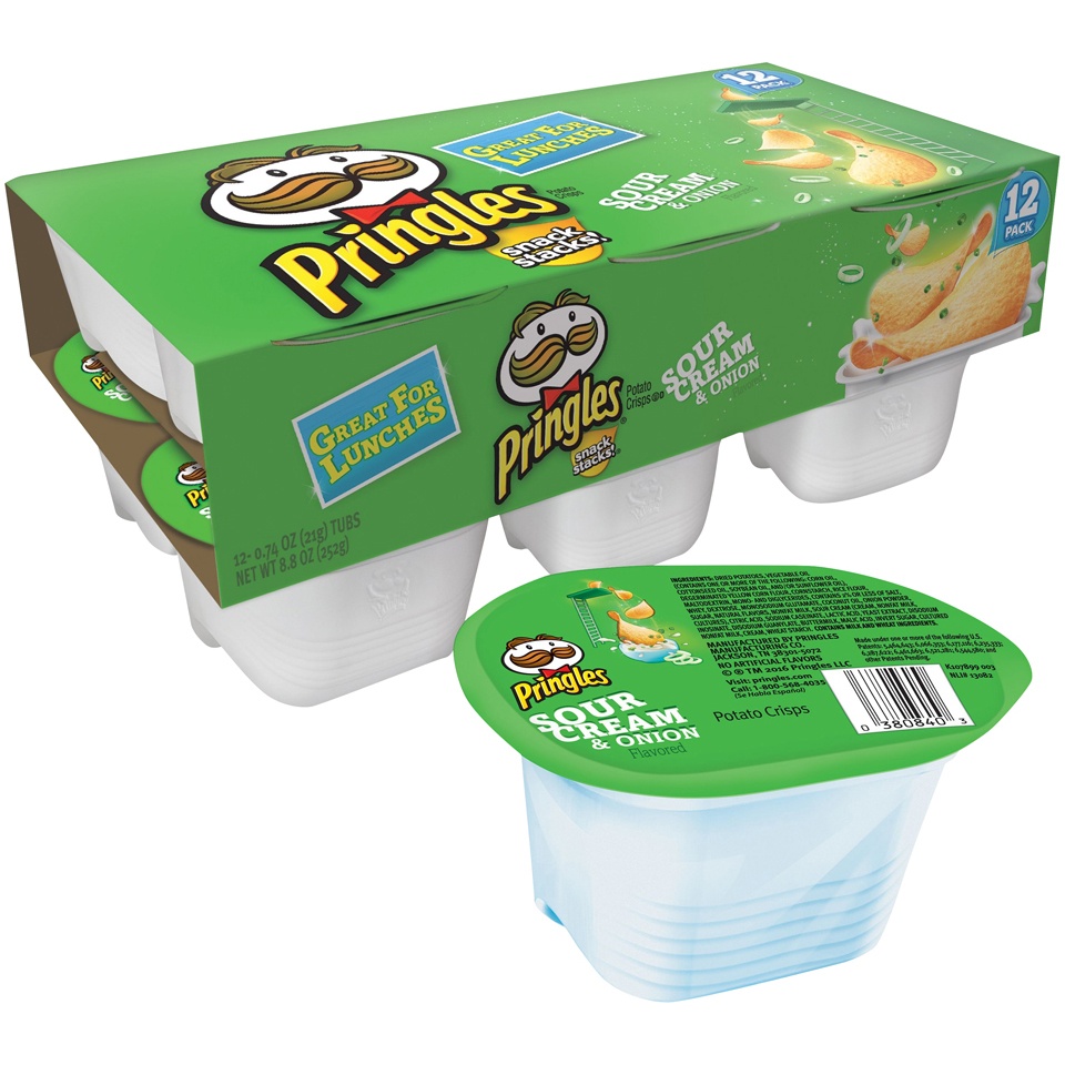 Pringles Snack Stacks Sour Cream & Onion Potato Crisps Chips - 8.8oz ...