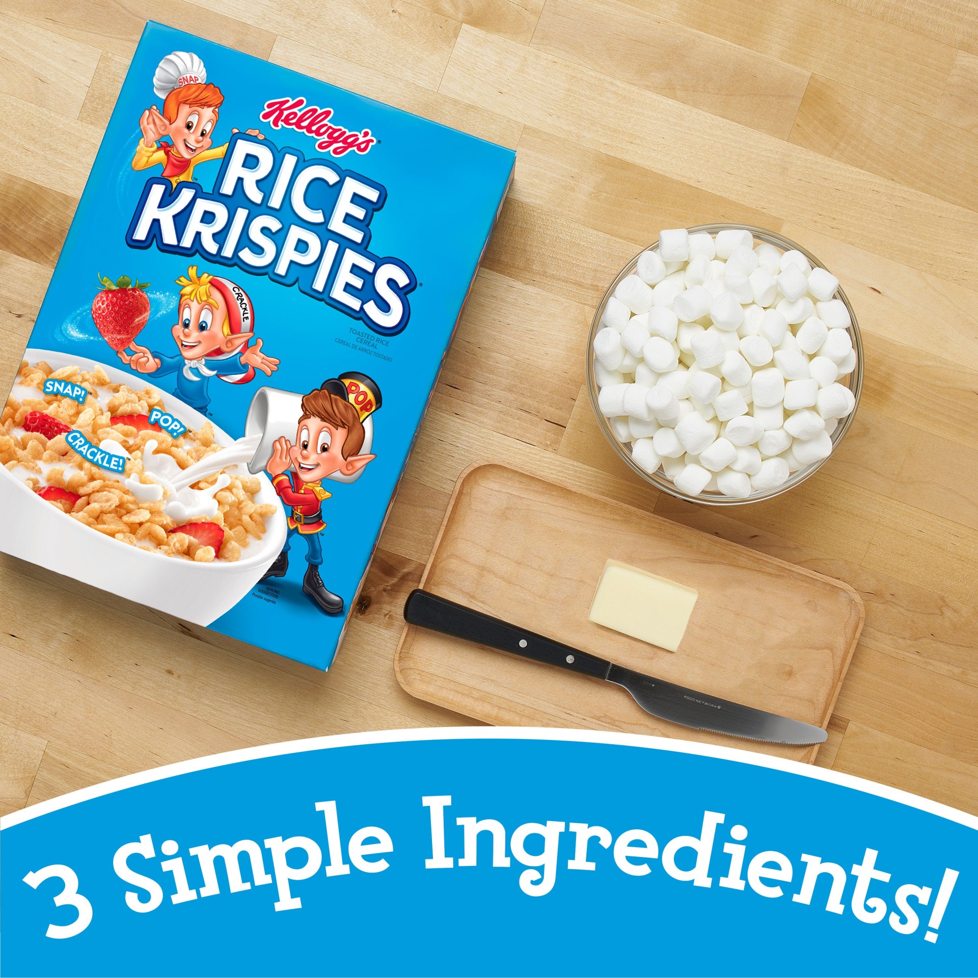 slide 4 of 7, Kellogg's Rice Krispies Breakfast Cereal Original Snap Crackle Pop Fat-Free, 34.4 oz