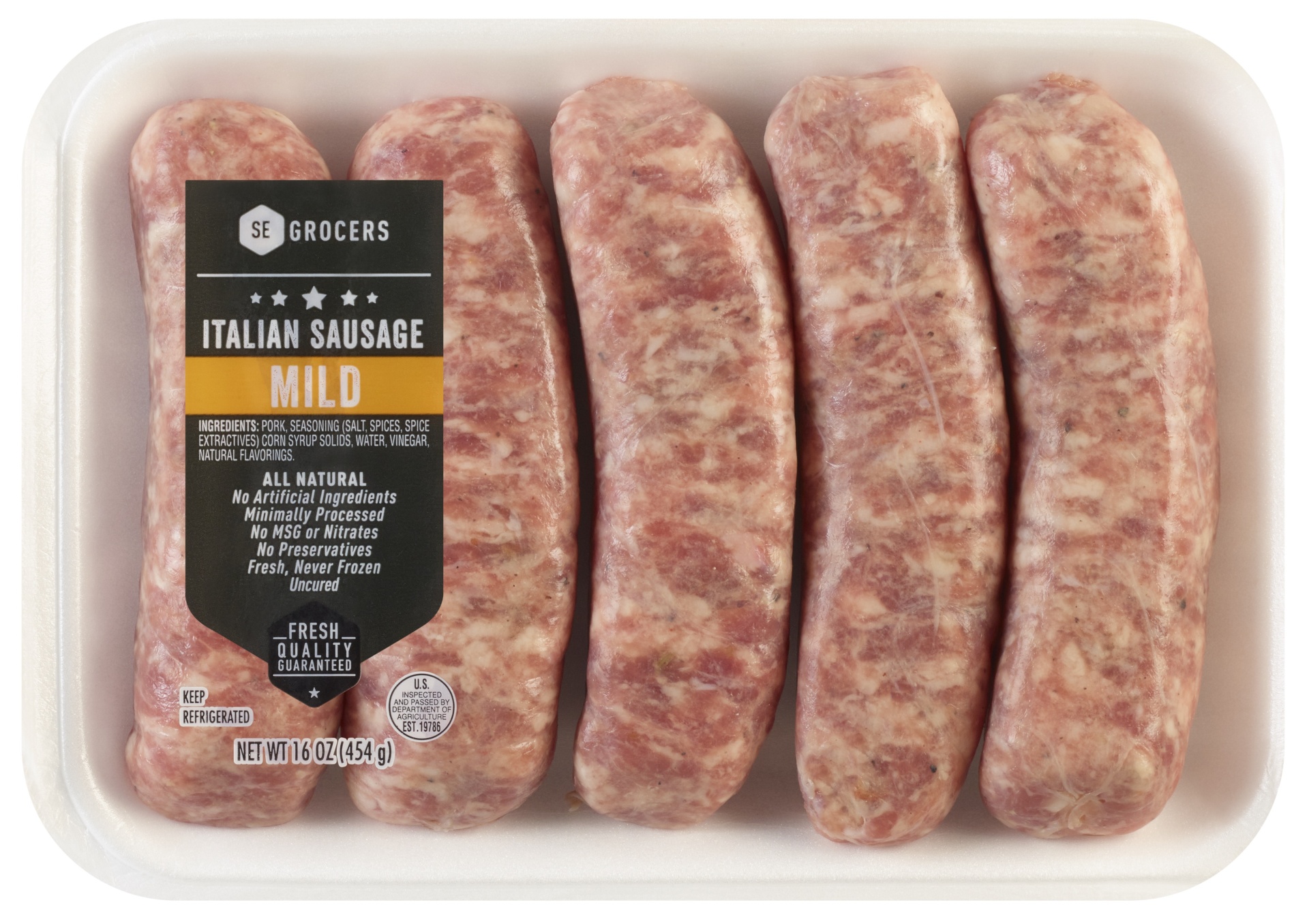slide 1 of 1, SE Grocers Italian Sausage Mild, 16 oz