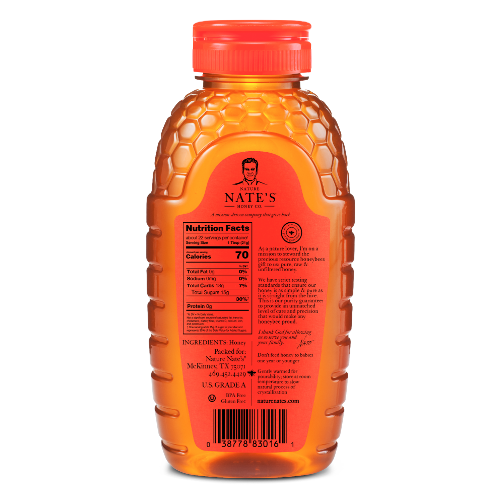 slide 4 of 6, Nature Nate's Nature Nate’s 100% Pure, Raw & Unfiltered Honey, 16oz, 16 oz