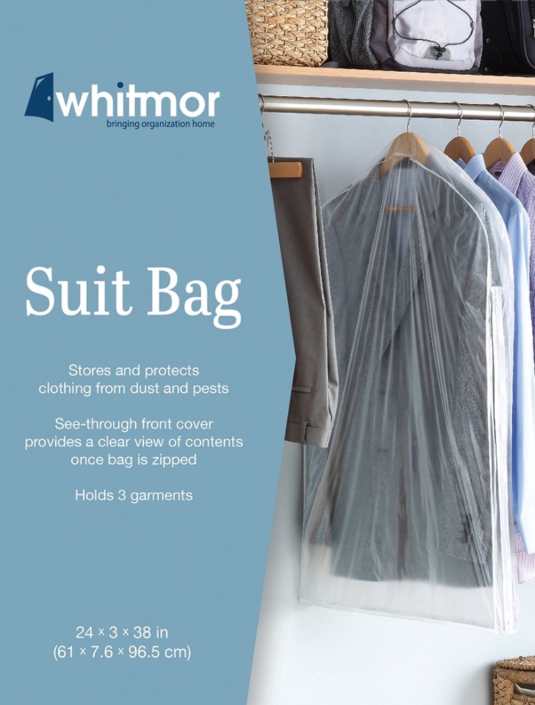 slide 2 of 2, Whitmor Suit Bag - Clear, 1 ct