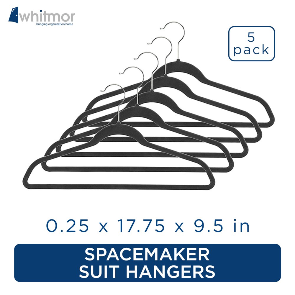 slide 3 of 3, Whitmor Spacesaver Suit Hangers Black, 1 ct