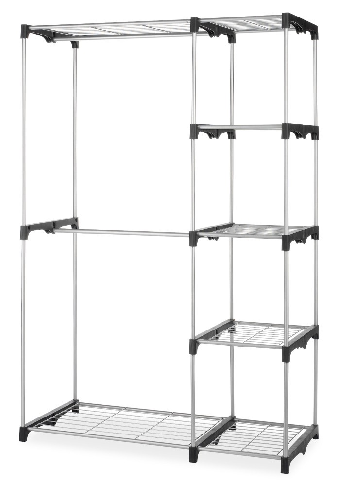 slide 2 of 2, Whitmor Double Rod Closet Organizer Kit - Silver/Black, 1 ct