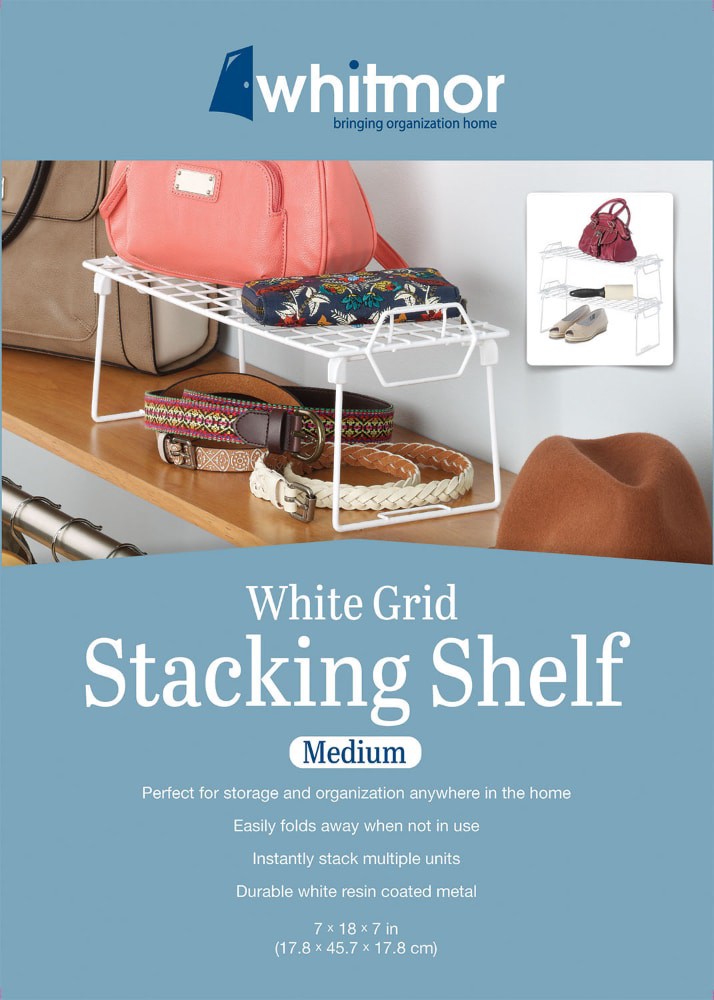 slide 2 of 3, Whitmor Grid Stacking Shelf - White, 1 ct