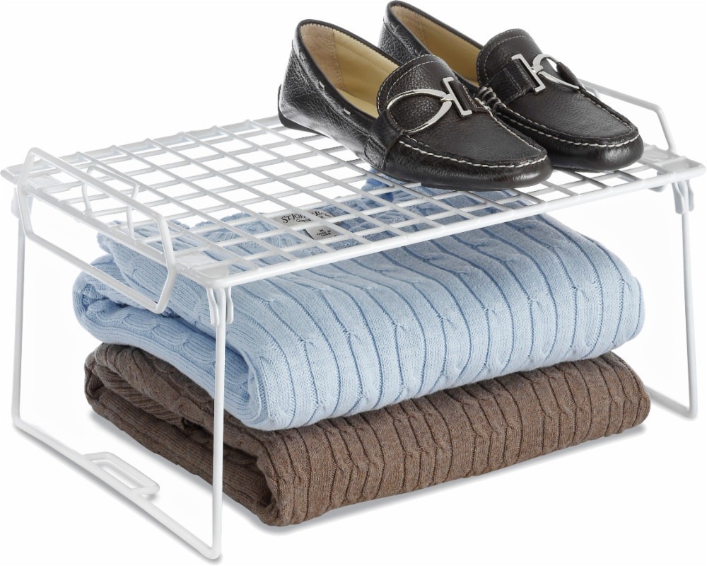 slide 2 of 2, Whitmor Grid Pattern Stacking Utility Shelf - White, 1 ct