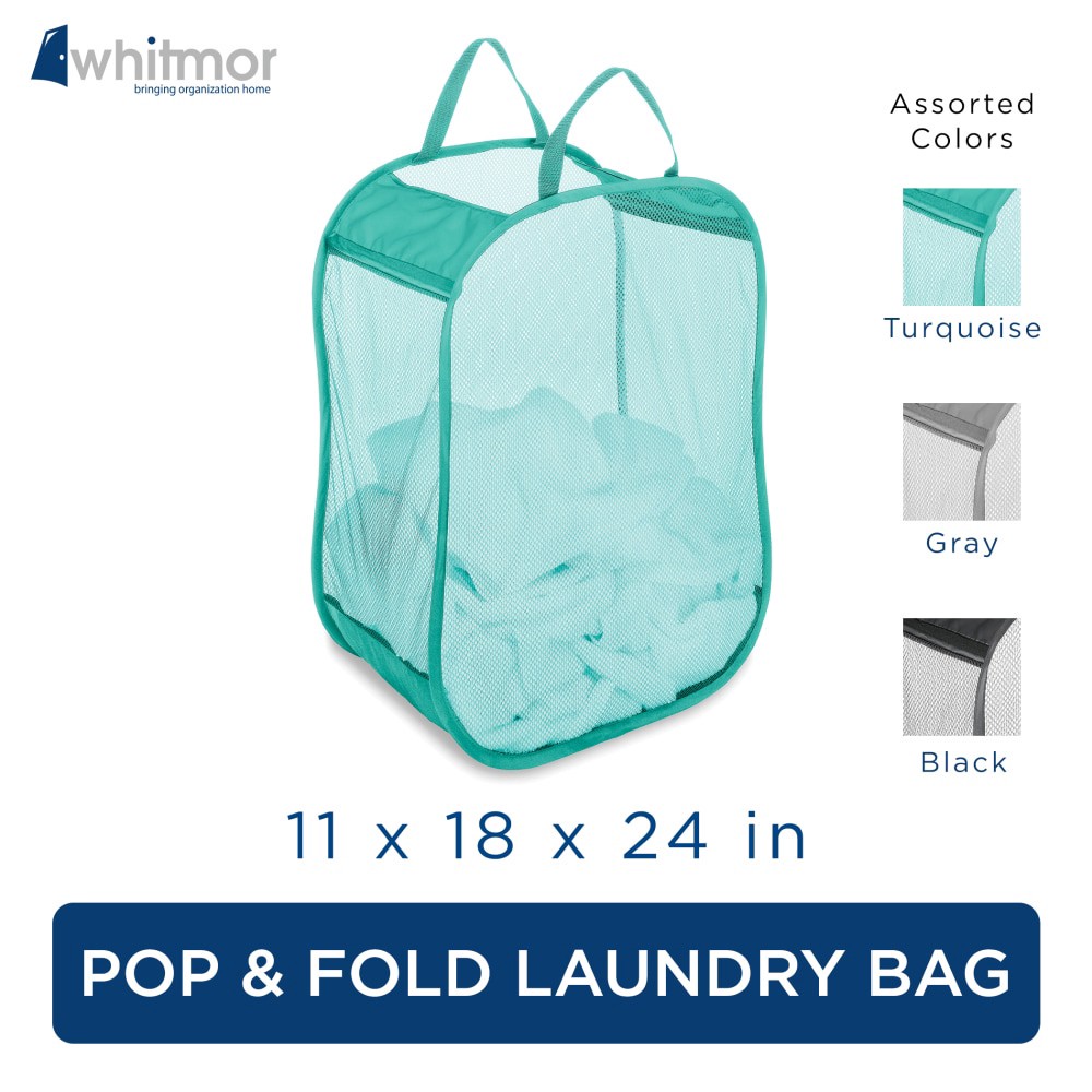 slide 2 of 3, Whitmor Pop & Fold Laundry Bag - Assorted, 1 ct