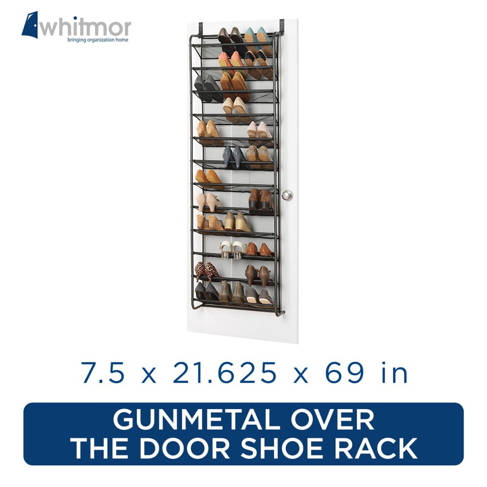 slide 2 of 2, Whitmor Over-The-Door Hanging Shoe Rack - Gunmetal, 1 ct
