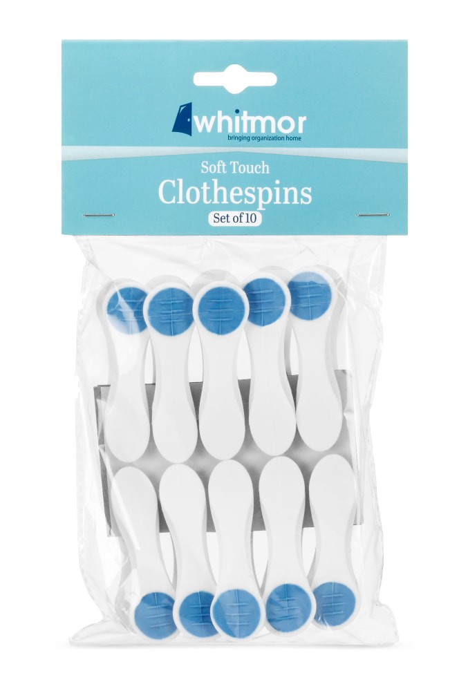 slide 2 of 2, SoftTouch Whitmor Soft Touch Clothespins, 10 ct