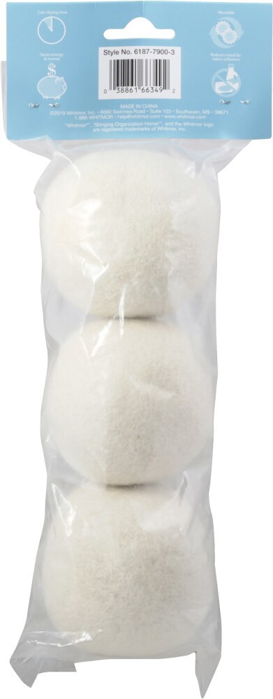 slide 2 of 3, Whitmor Wool Dryer Balls, 3 ct