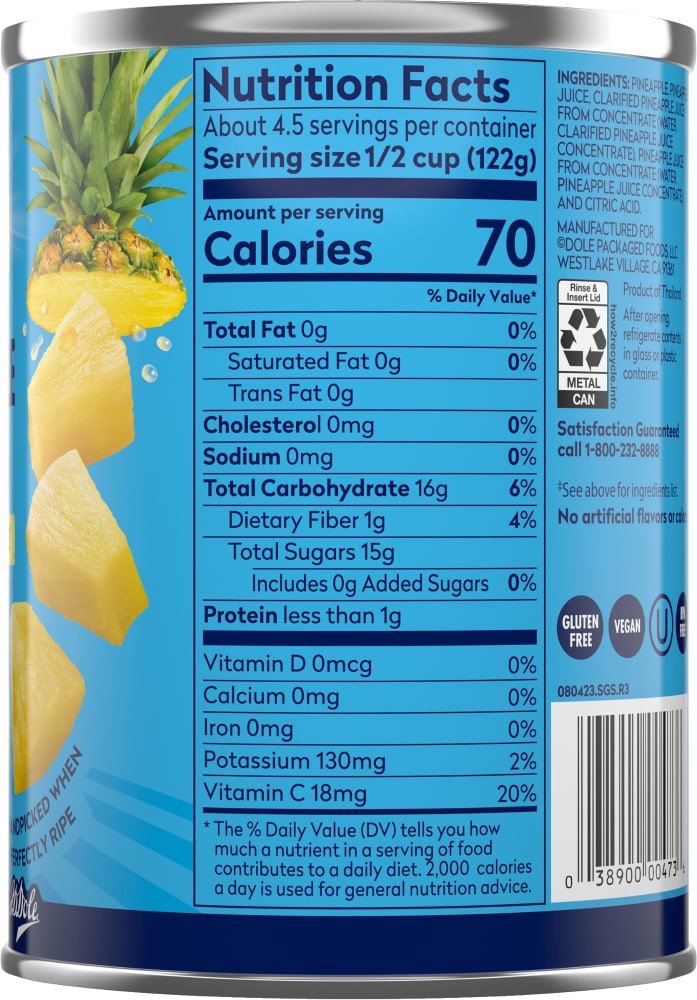 slide 4 of 5, Dole Pineapple Chunks, 20 oz